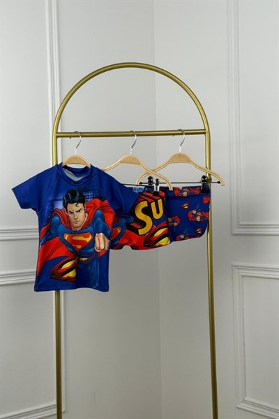 Superman Boneli Şortlu Mayo