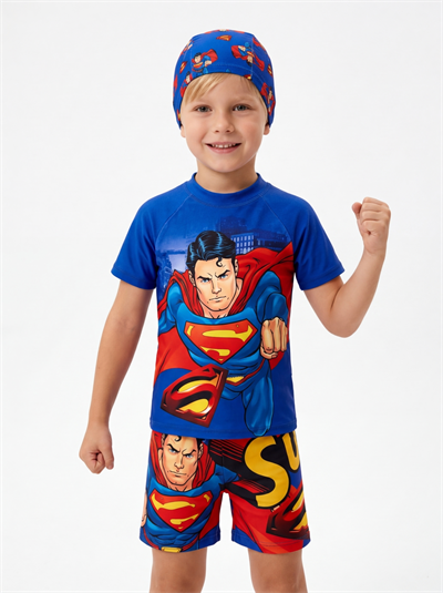 Superman Boneli Şortlu Mayo
