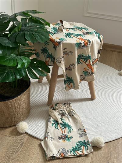 Tropikal Snoopy Şortlu Takım