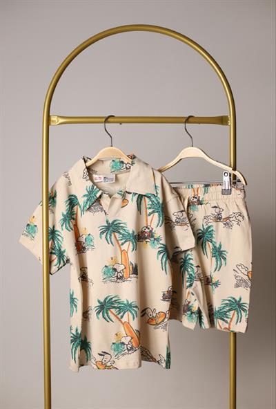 Tropikal Snoopy Şortlu Takım