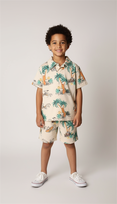 Tropikal Snoopy Şortlu Takım