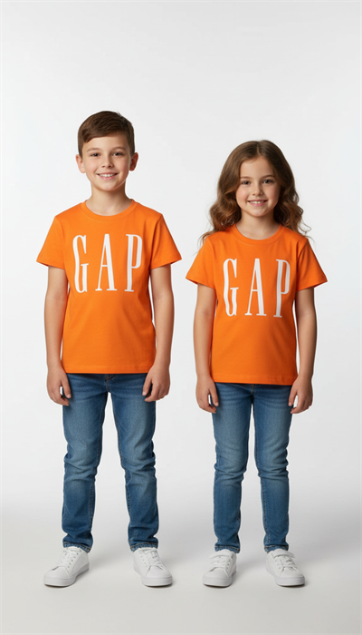 Turuncu Gap Baskılı Çocuk T-shirt