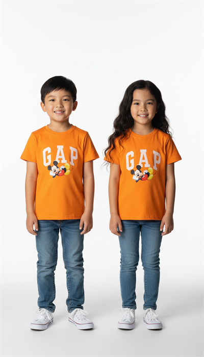 Turuncu Mickey Baskılı Gap Tişört