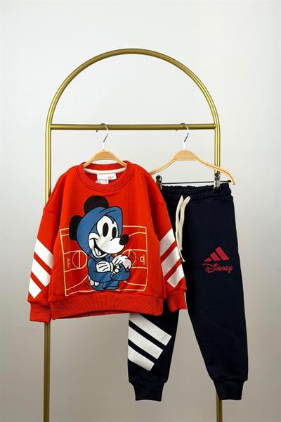 Turuncu Mickey Mouse Spor Logolu Eşofman Takımı