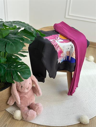 Unicorn Baskılı Taytlı Takım