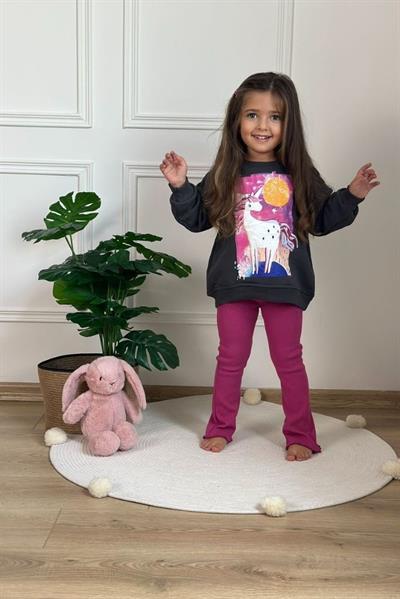 Unicorn Baskılı Taytlı Takım