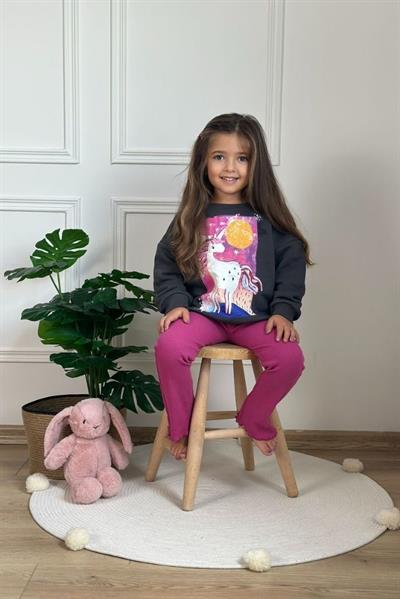 Unicorn Baskılı Taytlı Takım