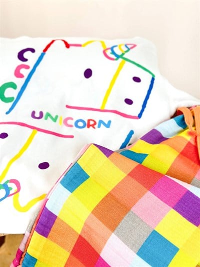 Unicorn Renkli Kareli Eşofman Takımı