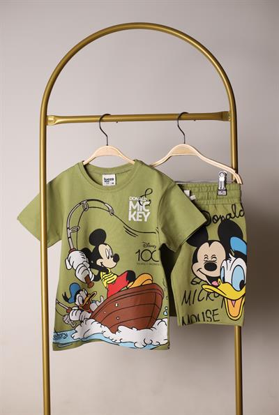 Yeşil Balıkçı Mickey Şortlu Takım