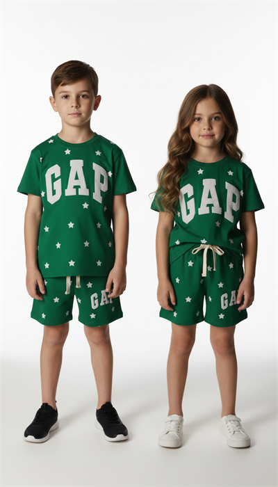 Yıldız Kabartma Detaylı Gap Şortlu Takım