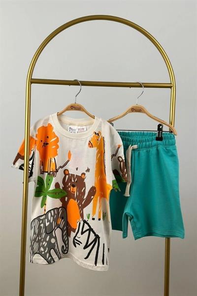 Zoo Print Şortlu Takım