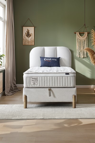 Cennet Yatak Bohem Prime Tek Kişilik Uyku Seti Pocket Yaylı Yatak, Sandıklı Baza, Başlık 3 lü Set