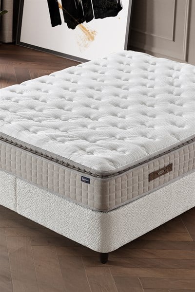 Cennet Yatak Dora 3’lü Yatak Seti – Ortopedik Yatak, Sandıklı Baza, Ledli Başlık