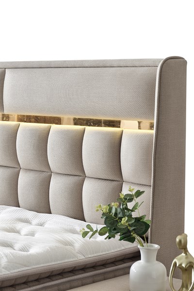 Cennet Yatak Dora 3’lü Yatak Seti – Ortopedik Yatak, Sandıklı Baza, Ledli Başlık