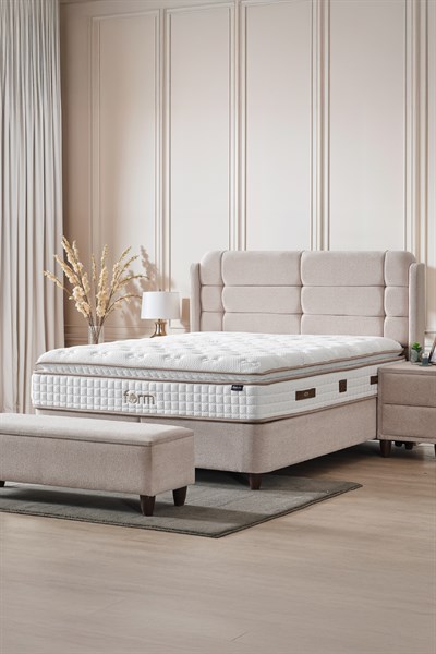Cennet Yatak Form Trio Set – Modern Tasarım Yatak, Baza ve Başlık