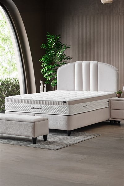 Cennet Yatak Imperial Comfort Gizli Pedli Yaylı Yatak, Sandıklı Baza ve Kapitoneli Başlık 3’lü Seti