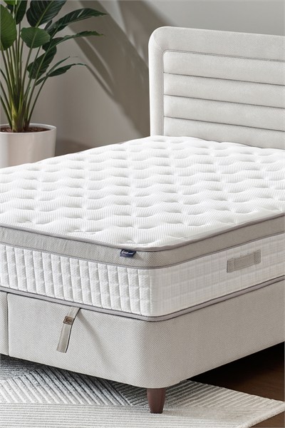 Cennet Yatak Janett Model Çift Kişilik Baza ve Başlık Seti Minimalist Tasarım, Maksimum Fonksiyon