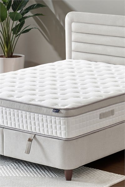 Cennet Yatak Janett Model Çift Kişilik Baza ve Başlık Seti Minimalist Tasarım, Maksimum Fonksiyon