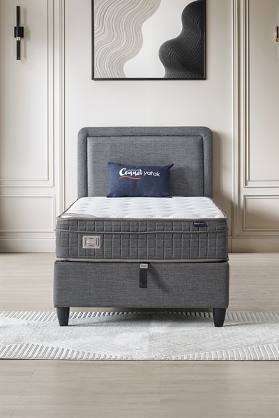 Cennet Yatak Melisa Tek Kişilik Sandıklı Baza + Full Ortopedik Antibakteriyel Visco Yatak + Başlık 3 lü Set