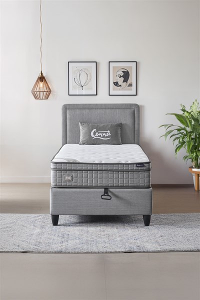 Cennet Yatak Melisa Tek Kişilik Sandıklı Baza + Full Ortopedik Antibakteriyel Visco Yatak + Başlık 3 lü Set