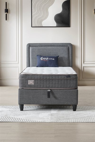 Cennet Yatak Melisa Tek Kişilik Sandıklı Baza + Full Ortopedik Antibakteriyel Visco Yatak + Başlık 3 lü Set