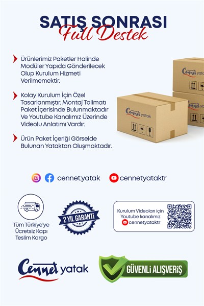 Cennet Yatak Menekşe Modeli Tek Kişilik Paket Yaylı Yatak Antibakteriyel ve Full Ortopedik Sistem