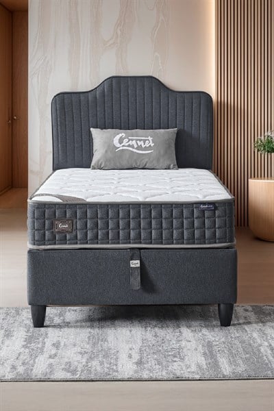 Cennet Yatak Menekşe Modeli Tek Kişilik Antibakteriyel Full Ortopedik Yatak, Baza ve Başlık 3 lü Set