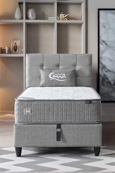 Cennet Yatak Mimoza Modeli Tek Kişilik Full Ortopedik Antibakteriyel Yataklı Baza ve Başlık Takımı 3 lü Set