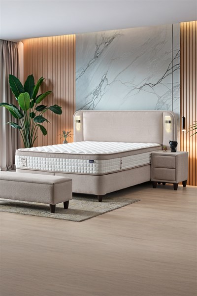 Cennet Yatak Polo Modern Ledli Başlık ve Kolay Erişimli Sandıklı Baza – Estetik ve Kullanışlı