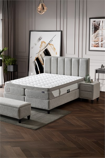Cennet Yatak Viola Royal Deluxe 3’lü Set – Sağlıklı Uyku İçin Ortopedik Yatak, Fonksiyonel Baza ve Modern Başlık