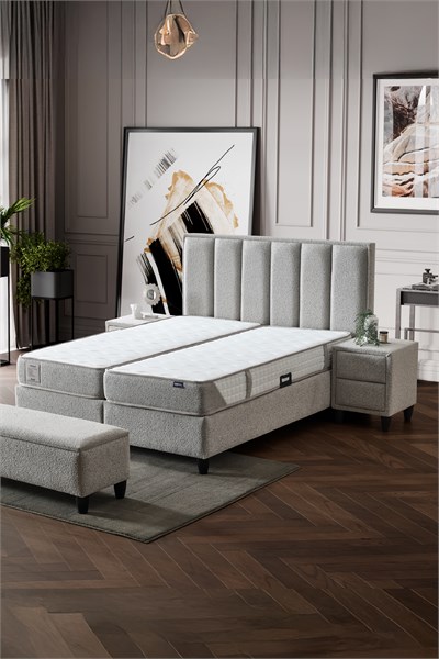 Cennet Yatak Viola Royal Deluxe 3’lü Set – Sağlıklı Uyku İçin Ortopedik Yatak, Fonksiyonel Baza ve Modern Başlık