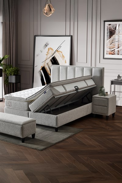 Cennet Yatak Viola Royal Deluxe 3’lü Set – Sağlıklı Uyku İçin Ortopedik Yatak, Fonksiyonel Baza ve Modern Başlık