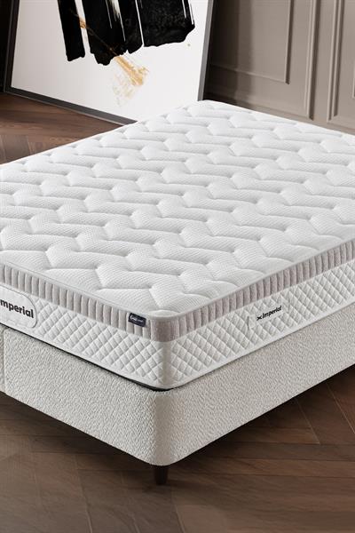 Imperial Comfort Gizli Pedli Yaylı Yatak, Sandıklı Baza ve Kapitoneli Başlık 3’lü Seti