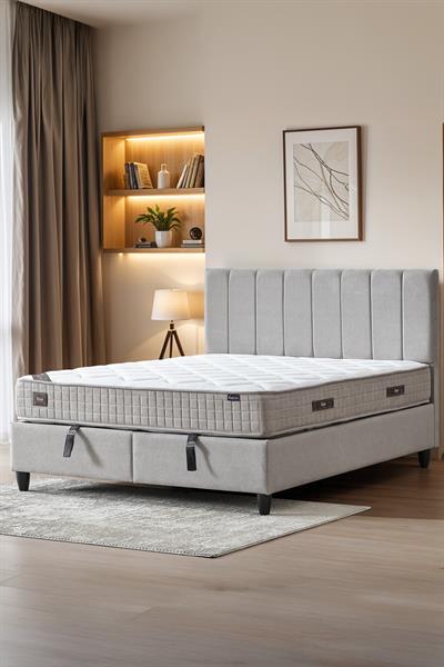 Manolya Çift Kişilik Full Ortopedik Antibakteriyel Yatak + Sandıklı Baza + Başlık  3 lü Set