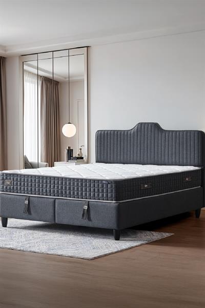 Menekşe Serisi Çift Kişilik Antibakteriyel Full Ortopedik Yataklı Baza ve Başlık Seti 3 lü Set