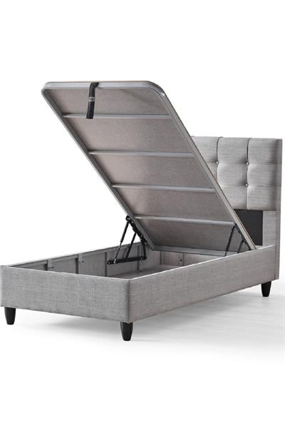 Mimoza Modeli Tek Kişilik Full Ortopedik Antibakteriyel Yataklı Baza ve Başlık Takımı 3 lü Set