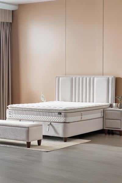 Oslo Soft Touch 3’lü Yatak Seti – Yüksek Konfor Pedli Yatak, Fonksiyonel Baza ve Modern Başlık