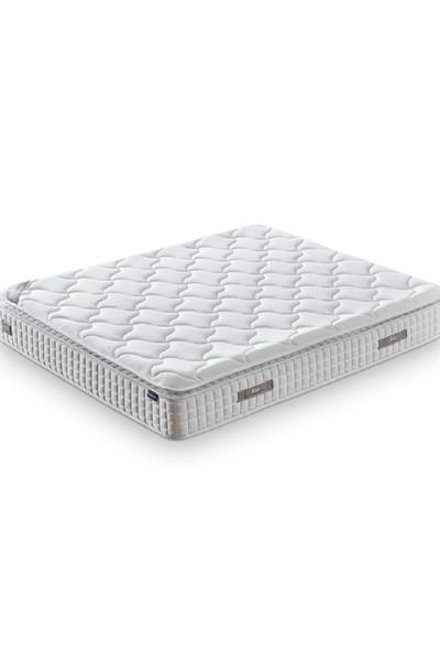 Zambak Modeli Full Ortopedik Çift Kişilik Pedli Yataklı Baza ve Başlık Takımı 3 lü Set