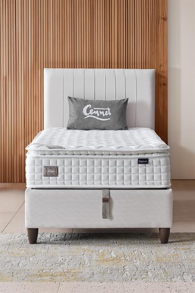 Zambak Tek Kişilik Sandıklı Baza + Full Ortopedik Antibakteriyel Pedli Yatak + Başlık  3 lü Set