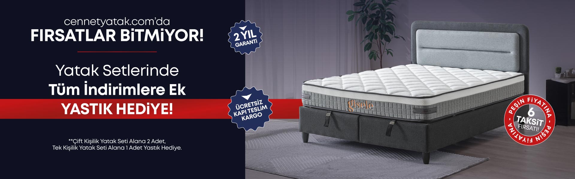 Çift Kişilik Yatak Setlerinde Yastık Hediye
