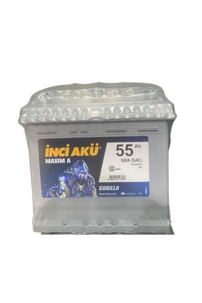 İNCİ 12V 55 AH KARE OTOMOBİL VE HAFİF TİCARİ MAXIM A GORILLA (ASYA) 2025 Üretim