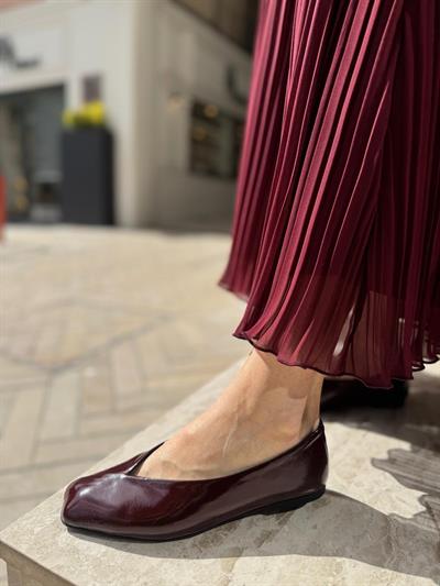 Hakiki Deri Kadın Babet Bordo
