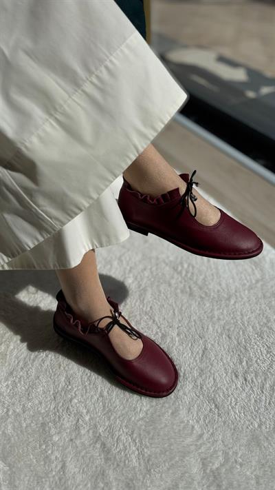 Yumuşacık Bilek Detaylı Özel Seri %100 Hakiki Deri Model Bordo
