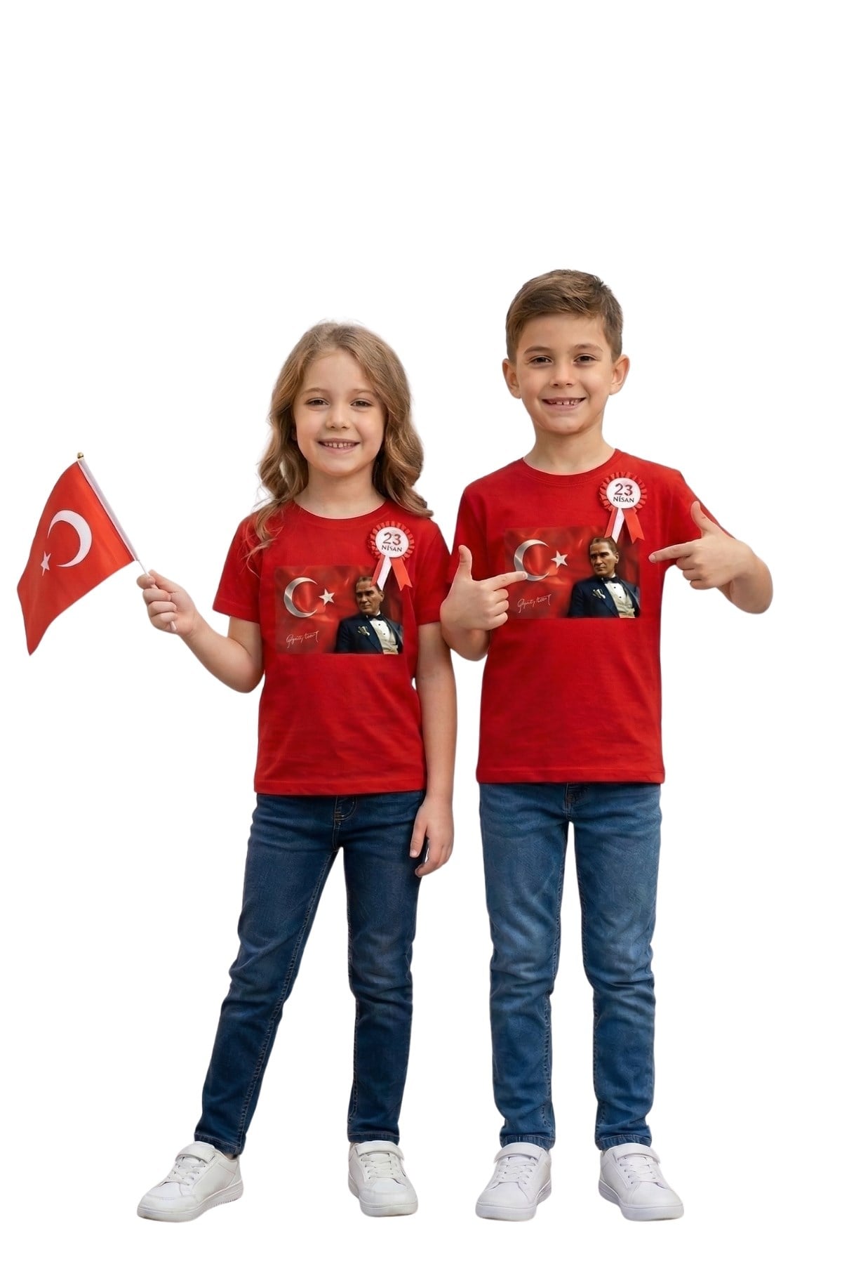 Bayrak Atatürk Baskılı Unisex Tshirtler