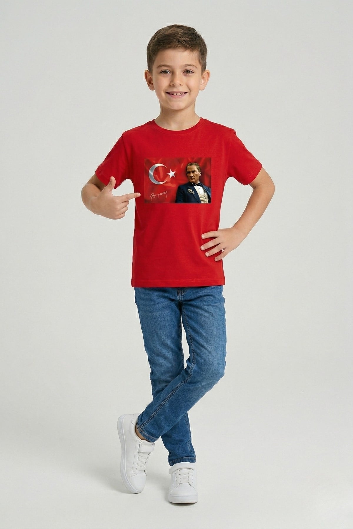 Bayrak Atatürk Baskılı Unisex Tshirtler