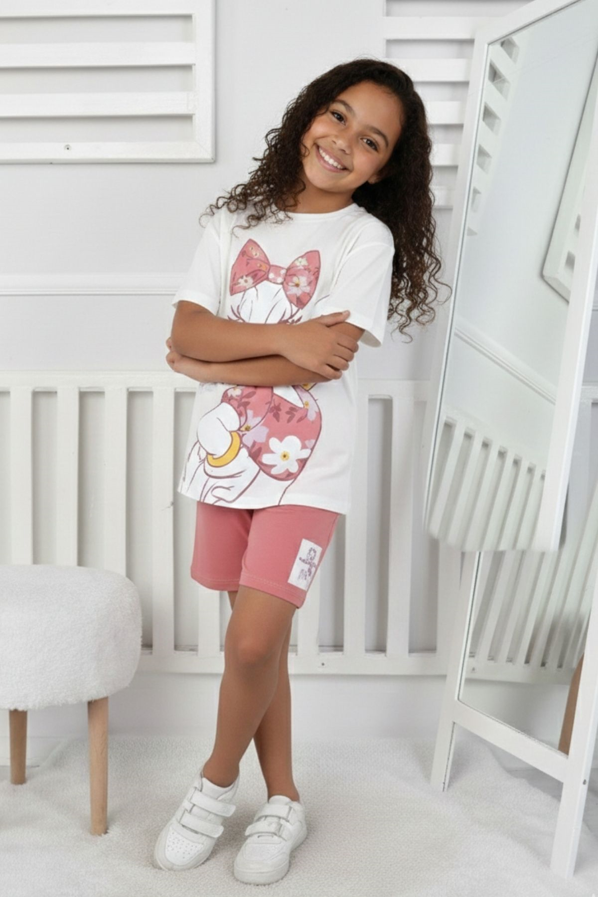 Daisy Baskı Kız Çocuk Şortlu Takım