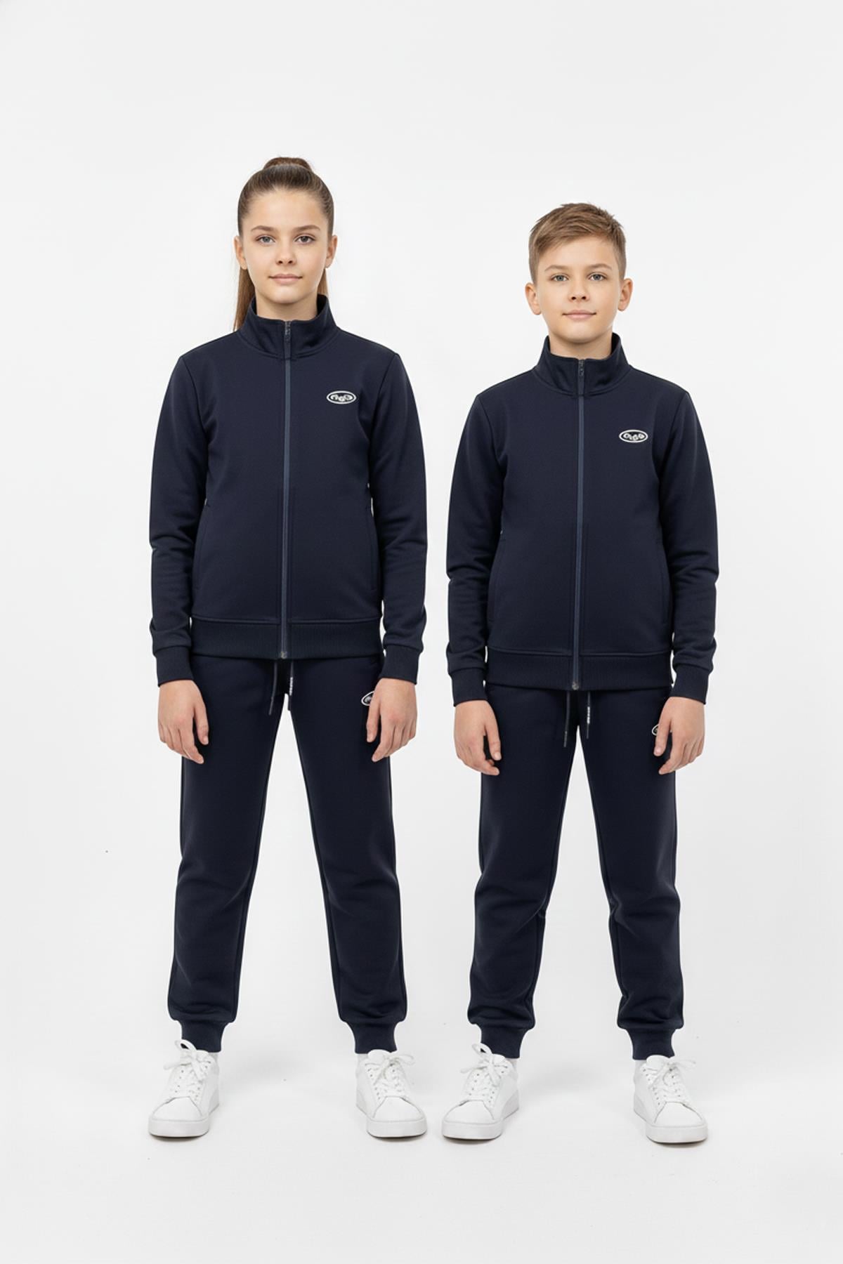 Fermuarlı Cepli Çocuk Unisex Eşofman Takımı