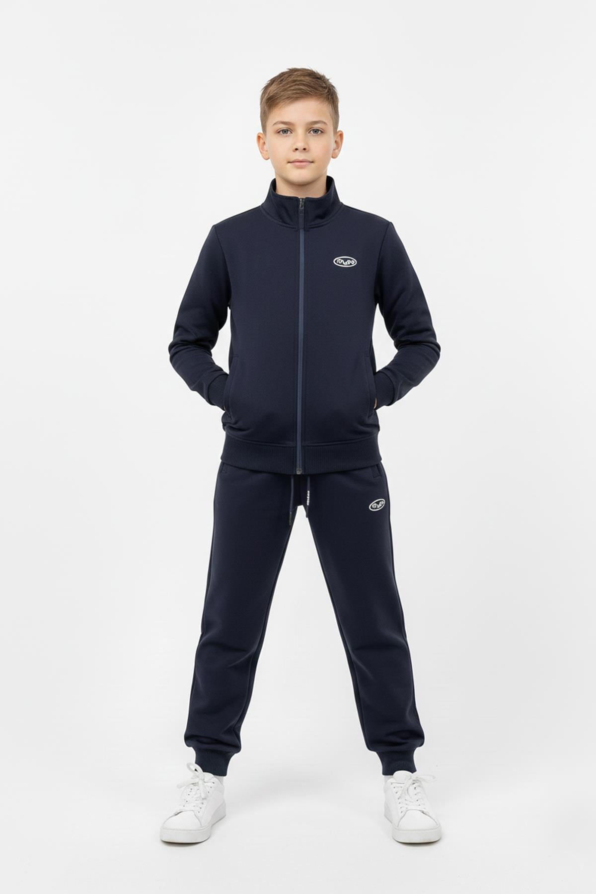 Fermuarlı Cepli Çocuk Unisex Eşofman Takımı