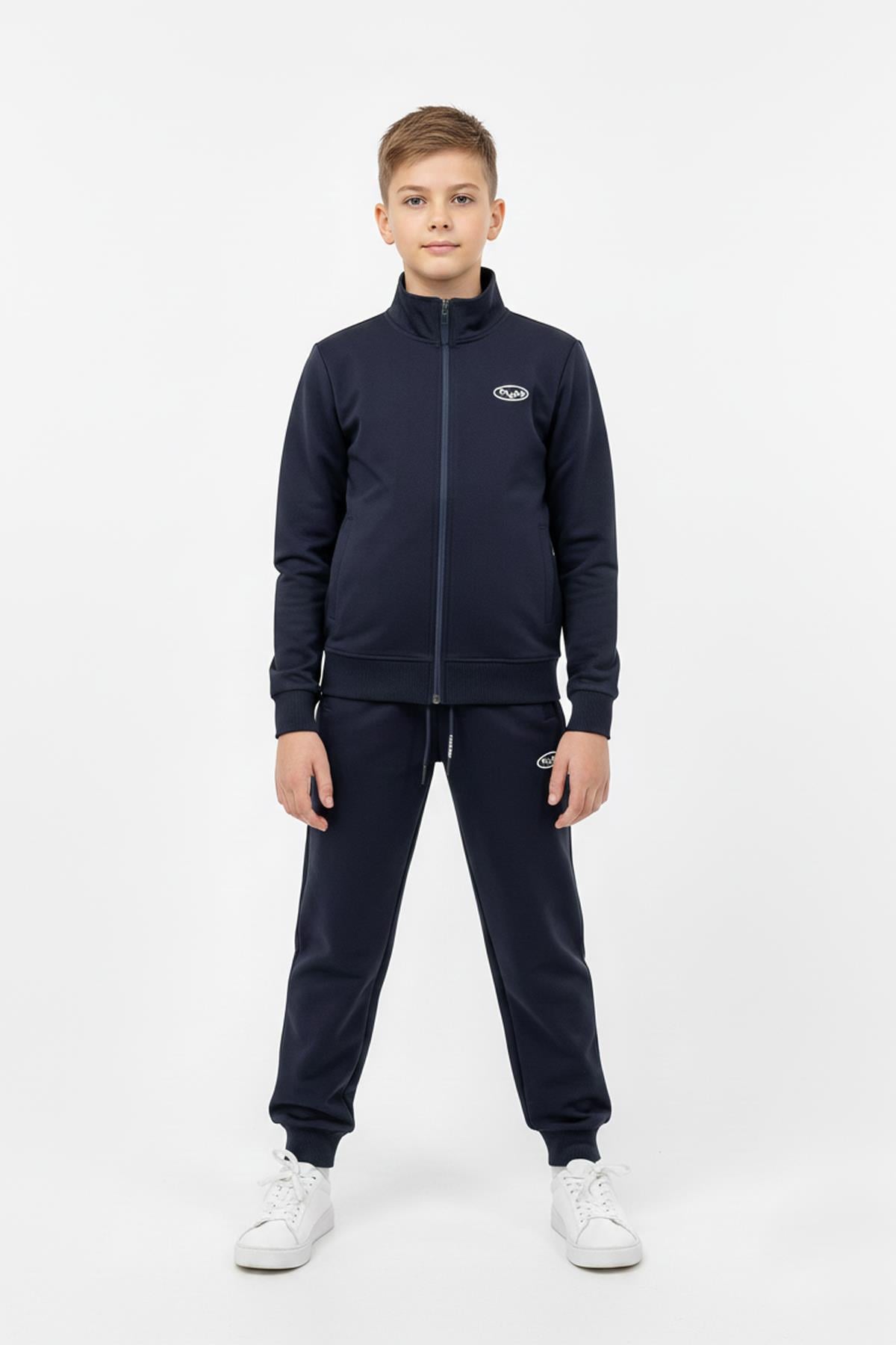 Fermuarlı Cepli Çocuk Unisex Eşofman Takımı