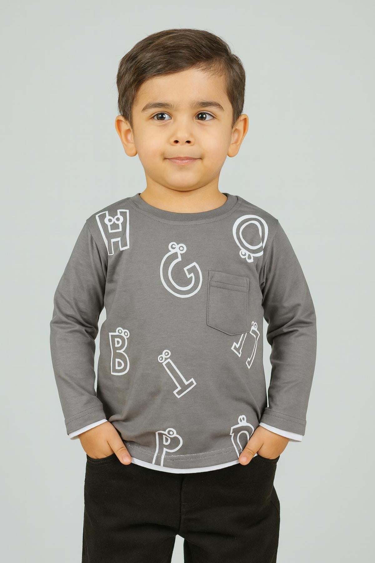 Harf Baskılı Mevsimlik Erkek Çocuk Sweatshirt